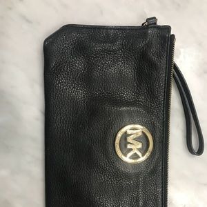 Michael Kors Black leather wristlet